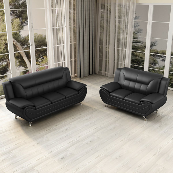 Container 2 - Piece Faux Leather Living Room Set & Reviews | Wayfair